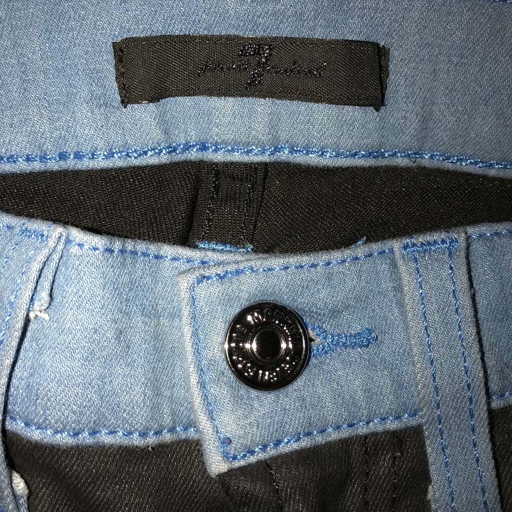 Black +Blue Panel 7 For All Mankind Skinny Jeans